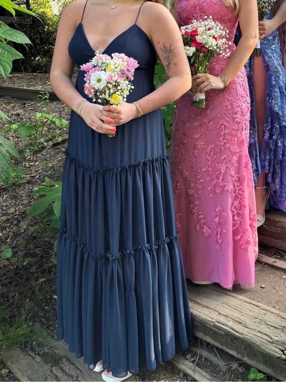 Sorella Vita NAVY Layered Chiffon Maxi Dress - Picture 13 of 14